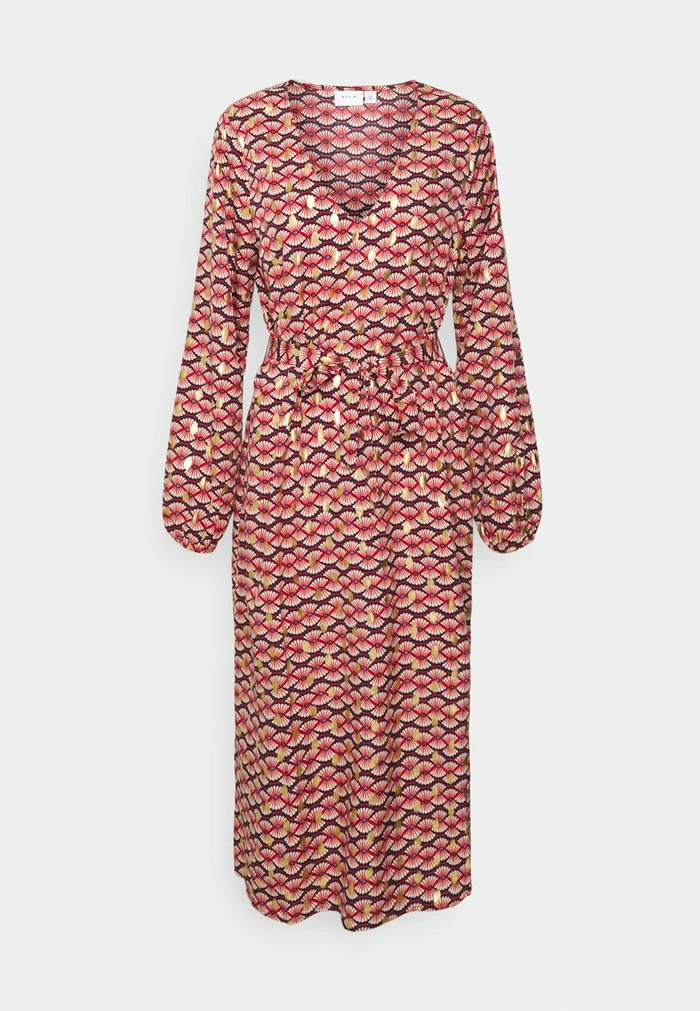 Vila VIZINO MIDI V NECK DRESS - Day Dress - Red 6 Vila VIZINO MIDI V NECK DRESS - Day Dress - Red - Image 4