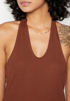 Vila VIFELIA CROSSED NECKTOP - Top - Chocolate Fondant -Vila shop 11a806615b2d4e02a8e1a76151b9c36a