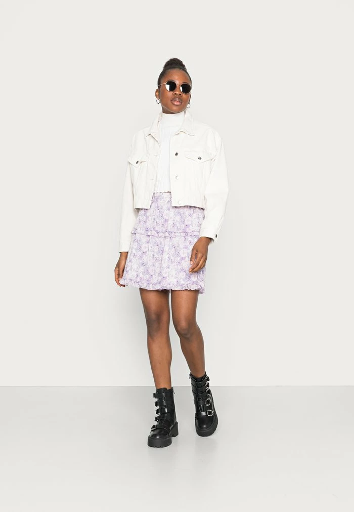 Vila VIFILLIPPA SKIRT - Mini Skirt - Pastel Lilac/white/purple 4 Vila VIFILLIPPA SKIRT - Mini Skirt - Pastel Lilac/white/purple - Image 2