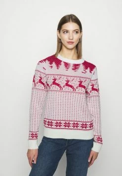 Vila VICOMET CHRISTMAS - Jumper - Snow White/red