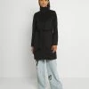 Vila VIPOKU HIGH NECK COAT - Classic Coat - Black -Vila shop 173191e4cd3c4765bbaaf9536f3345a5
