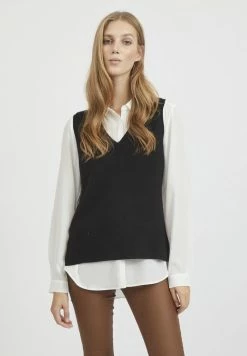 Vila VIRIL V-NECK VEST - Jumper - Black
