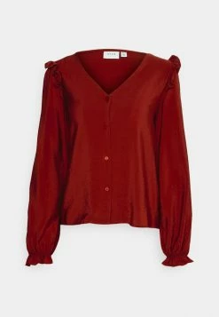 Vila VIKILLY V NECK - Blouse - Bordeaux -Vila shop 1abb23fa0dd3460986682984462763fb
