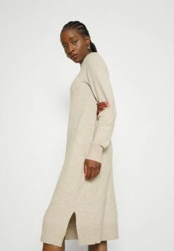 Vila VIRIL CREW NECK MIDI DRESS - Jumper Dress - Natural Melange -Vila shop 1e2095e7b34c4ac5aab3fbc020fd09c2