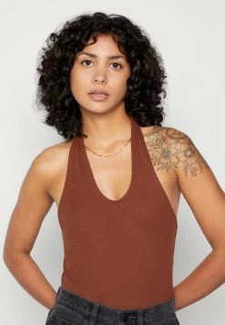 Vila VIFELIA CROSSED NECKTOP - Top - Chocolate Fondant -Vila shop 2035f5fc55314caeb8510b013a40d851