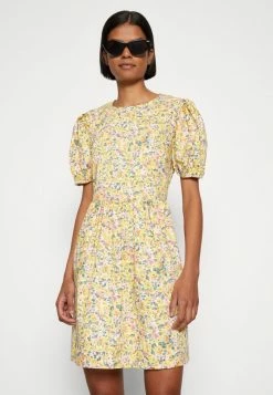Vila VIDONNA PUFF SLEEVE SHORT DRESS - Day Dress - Yellow/pink -Vila shop 205dbecc5fb54a0bb5c02dc5581d62b4