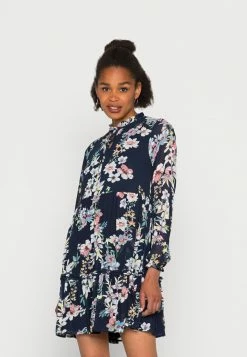 Vila VIURA NEWRUFFLE SHORT DRESS - Day Dress - Navy Blazer