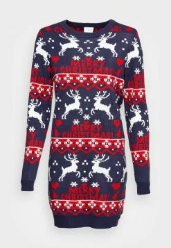 Vila VIANNA REINDEER CHRISTMAS DRESS - Jumper Dress - Navy -Vila shop 21d108248b784996a4630fa3d5cd58d7