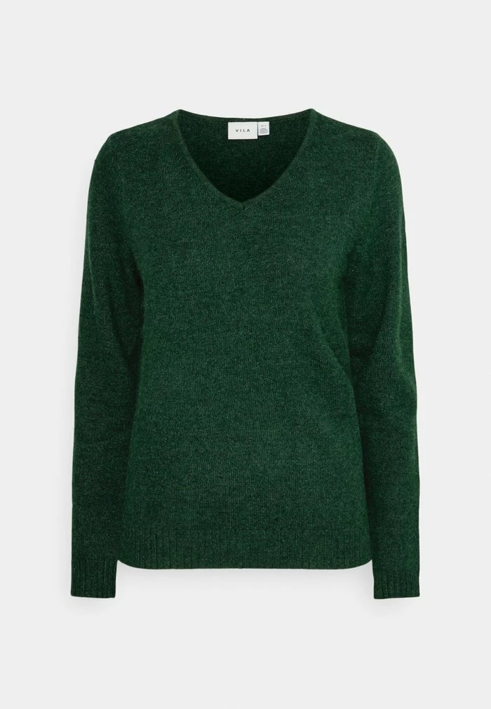 Vila VIRIL V NECK - Jumper - Dark Melange 6 Vila VIRIL V NECK - Jumper - Dark Melange - Image 4