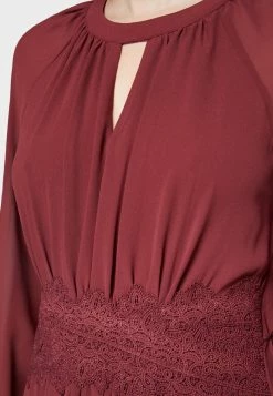 Vila VIMILINA L/S O-NECK - Maxi Dress - Oxblood Red -Vila shop 2604d2a2594645548166a5adf8f7675b