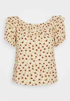 Vila VIMESA OFF SHOULDER - Print T-shirt - Sunlight -Vila shop 260bc9a8535a4250b272e54875240abc