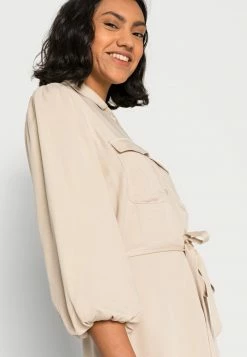 Vila PUFF SLEEVES MIDI DRESS - Day Dress - Cement -Vila shop 28d5cd209a7444eeb4dae6ab4b9db811