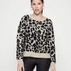 Vila FEAMI MIX O NECK - Jumper - Natural Melange/black -Vila shop 293b5e52e69341bdab2485fcffba3665