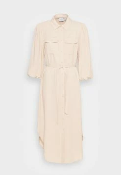 Vila PUFF SLEEVES MIDI DRESS - Day Dress - Cement -Vila shop 2de4c89c343d483c8a4f772c1b57072f