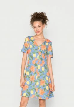 Vila VIATHENA SHORT DRESS - Day Dress - Mazarine Citrus Print