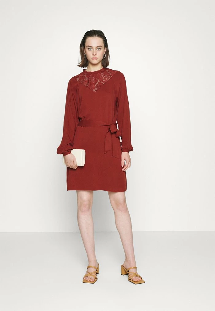 Vila VISUVITA DRESS - Day Dress - Fired Brick 4 Vila VISUVITA DRESS - Day Dress - Fired Brick - Image 2