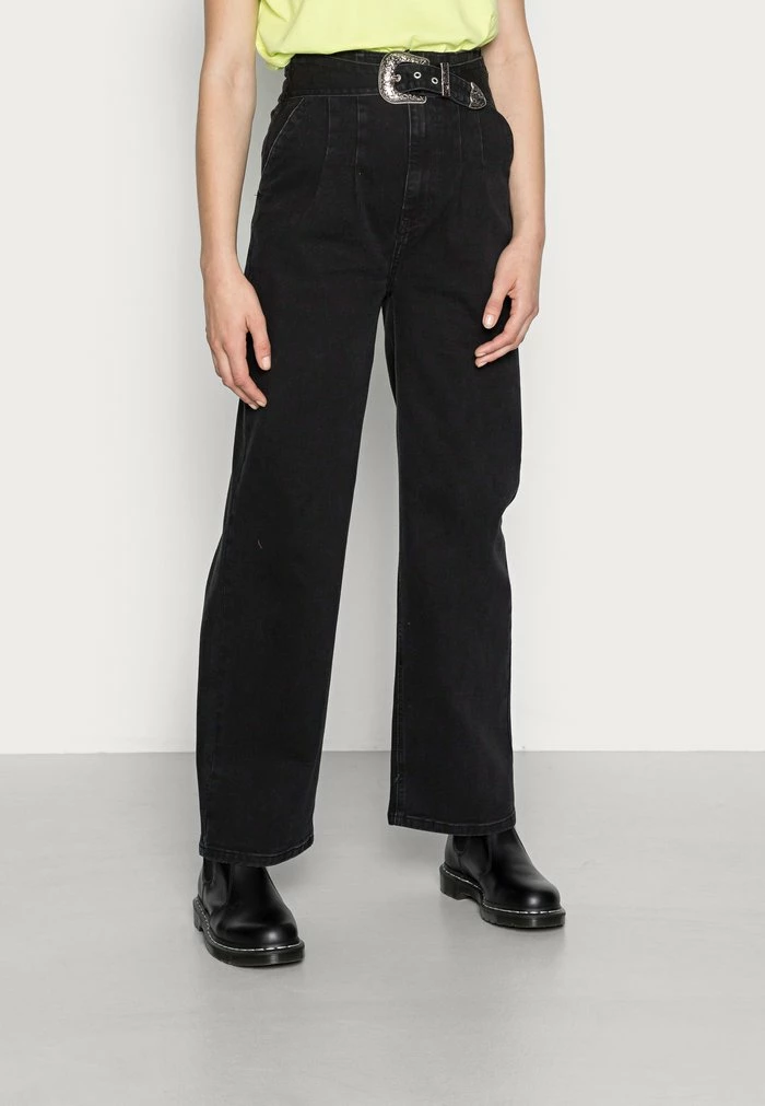 Vila VICLAUDIA CROW WIDE - Relaxed Fit Jeans - Black Denim Washed 3 Vila VICLAUDIA CROW WIDE - Relaxed Fit Jeans - Black Denim Washed