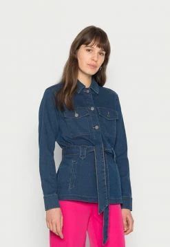 Vila VIHELMI ANA JACKET - Denim Jacket - Dark Blue Denim