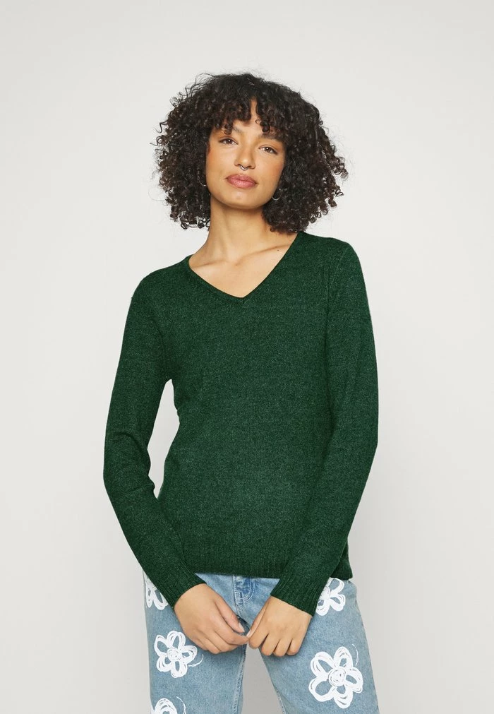 Vila VIRIL V NECK - Jumper - Dark Melange 3 Vila VIRIL V NECK - Jumper - Dark Melange