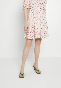 VILANA DITSY SHORT SKIRT - Mini Skirt - White/red