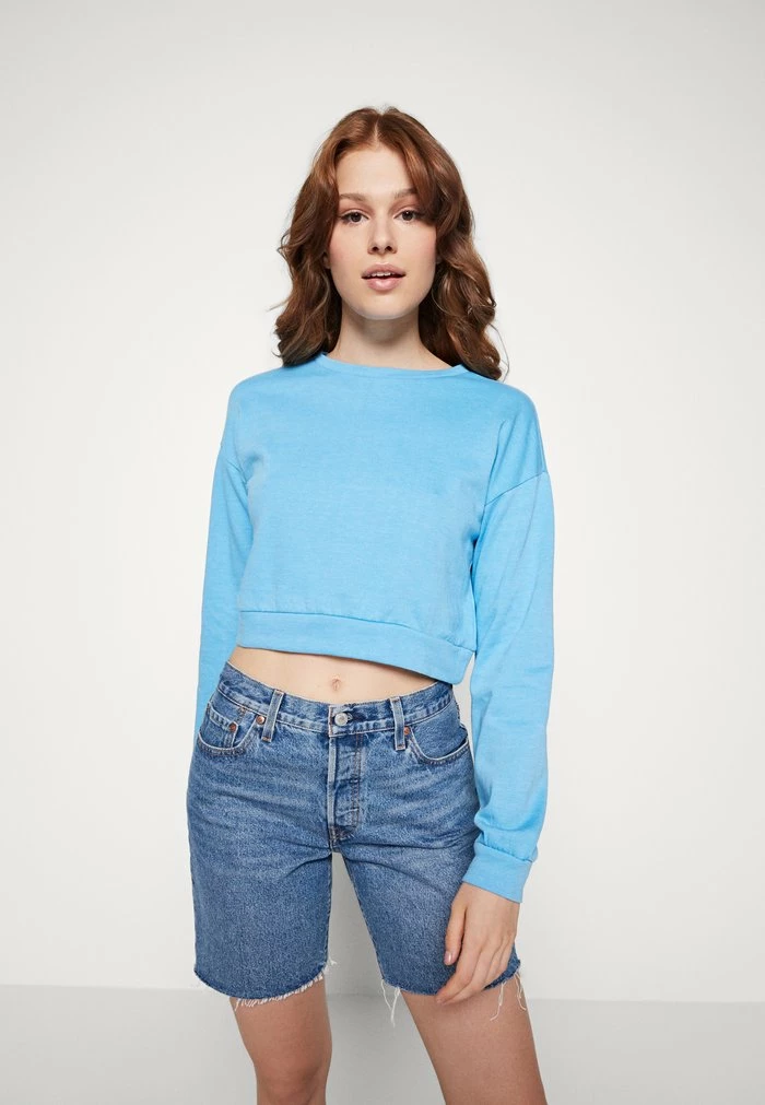 Vila VIRUST CROPPED - Sweatshirt - Bonnie Blue 3 Vila VIRUST CROPPED - Sweatshirt - Bonnie Blue