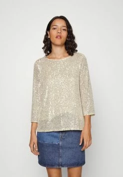 Vila VISPARKLING O NECK - Blouse - Frosted Almond