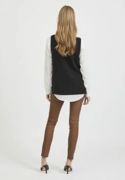 Vila VIRIL V-NECK VEST - Jumper - Black -Vila shop 3ee73ae257504cc9954015eb9f0f9d5d