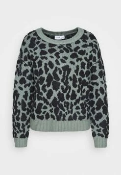 Vila FEAMI MIX O NECK - Jumper - Laurel Wreath/black -Vila shop 4004efd813764723bbc89bec7402454d