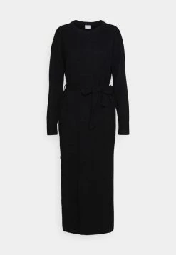 Vila VICILIA O NECK LONG DRESS - Jumper Dress - Black -Vila shop 407249c507044ecc98ddfc6cb3a32f64