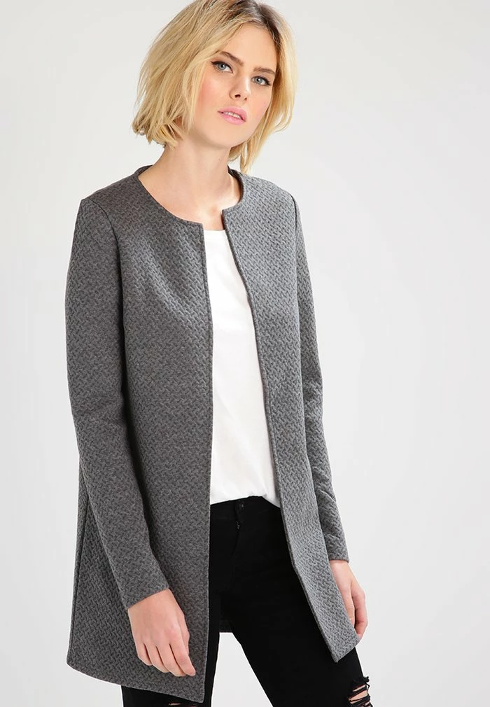 Vila VINAJA NEW LONG JACKET - Cardigan - Medium Grey Melange 3 Vila VINAJA NEW LONG JACKET - Cardigan - Medium Grey Melange