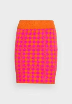 Vila VICHEKINA SHORT SKIRT - Mini Skirt - Fuchsia Pinkchecks/tangerine -Vila shop 445418fc58404ee4ab503ae90500b807