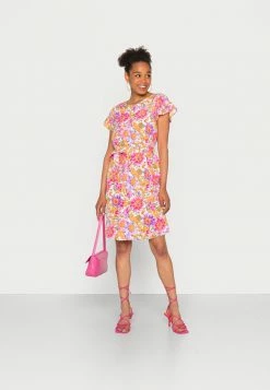 Vila VILINEA O NECK DRESS - Cocktail Dress / Party Dress - White/pink/orange/lilac -Vila shop 4733545b31284b15adb6935346283cd1