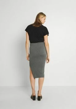 Vila VIPILLA SLIT KNIT SKIRT - Pencil Skirt - Mottled Grey -Vila shop 483e1231fb8047238e4734a7fd9f6b92