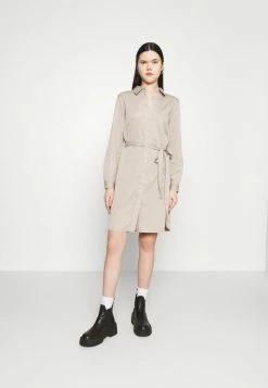 Vila VIBISTA BELT DRESS - Denim Dress - Simply Taupe