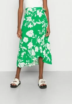 Vila VIALA MIDI WRAP SKIRT - Wrap Skirt - Jelly Bean/white Flower