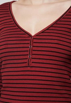 Vila VIBALU V NECK - Long Sleeved Top - Fired Brick -Vila shop 574879ce4f4e499a834da7d054773732