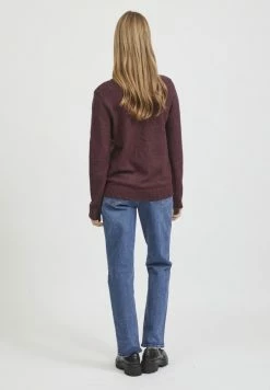 Vila VIRIL V NECK - Jumper - Winetasting Melange -Vila shop 5938b6b63cd5444fb25838ecd3dadc29