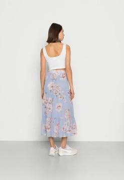 Vila VIMILINA FLOWER MIDI SKIRT - A-line Skirt - Kentucky Blue -Vila shop 59cf78a4dde14a1480c13895899284dc
