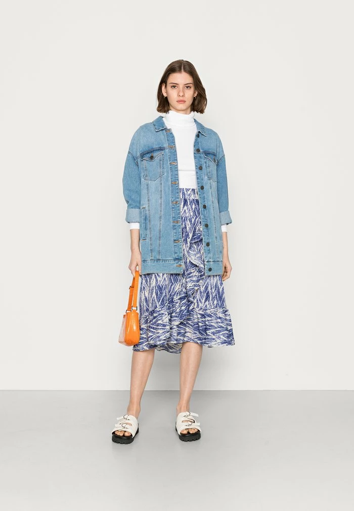 Vila VIAMANA SKIRT - A-line Skirt - Cloud Dancer/kentucky Blue 4 Vila VIAMANA SKIRT - A-line Skirt - Cloud Dancer/kentucky Blue - Image 2