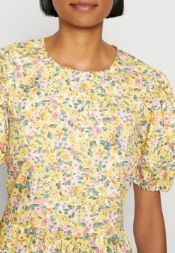 Vila VIDONNA PUFF SLEEVE SHORT DRESS - Day Dress - Yellow/pink -Vila shop 5ca6bee9547848be85b2e315c5632129