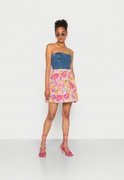 Vila VILINEA SKIRT - Mini Skirt - White/pink/orange/lilac -Vila shop 5cfa11f947234e7cb91c3a6a6998c830