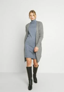 Vila VIYTAL TIE BELT - Cardigan - Mottled Grey