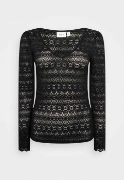 Vila VICHIKKA V-NECK - Long Sleeved Top - Black -Vila shop 5e8de4af81a54c5e9fcb00e28d897c52