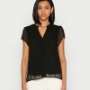 Vila VIEDEE CAPSLEEVE BUTTON DOWN - Blouse - Black