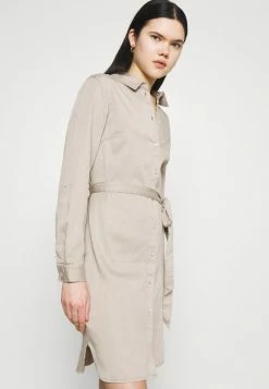Vila VIBISTA BELT DRESS - Denim Dress - Simply Taupe -Vila shop 62326273ead74ad7868e01b38e404234
