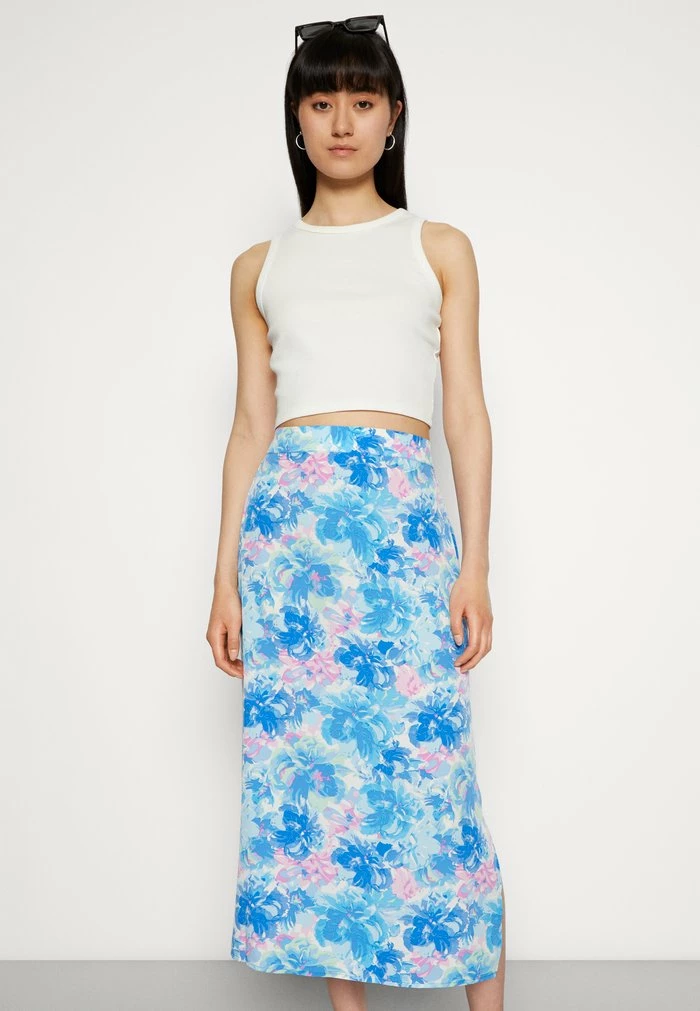Vila VIDRESSI ANCLE SLIT SKIRT - A-line Skirt - Blue/multi-coloured 6 Vila VIDRESSI ANCLE SLIT SKIRT - A-line Skirt - Blue/multi-coloured - Image 4