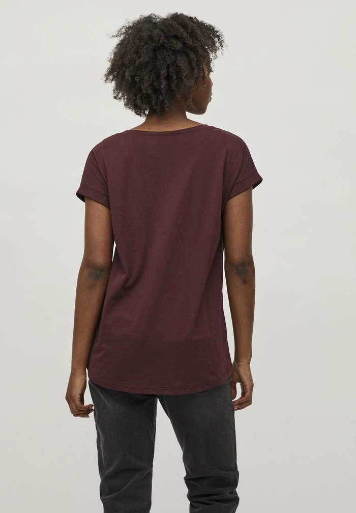 Vila VIDREAMERS V NECK - Basic T-shirt - Winetasting 5 Vila VIDREAMERS V NECK - Basic T-shirt - Winetasting - Image 3