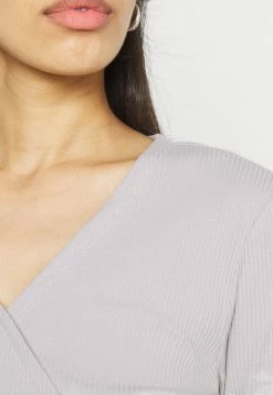Vila VIJULLA WRAP - Long Sleeved Top - Mottled Light Grey -Vila shop 654d743ff7b348f6ac9818ba7ec52f7c