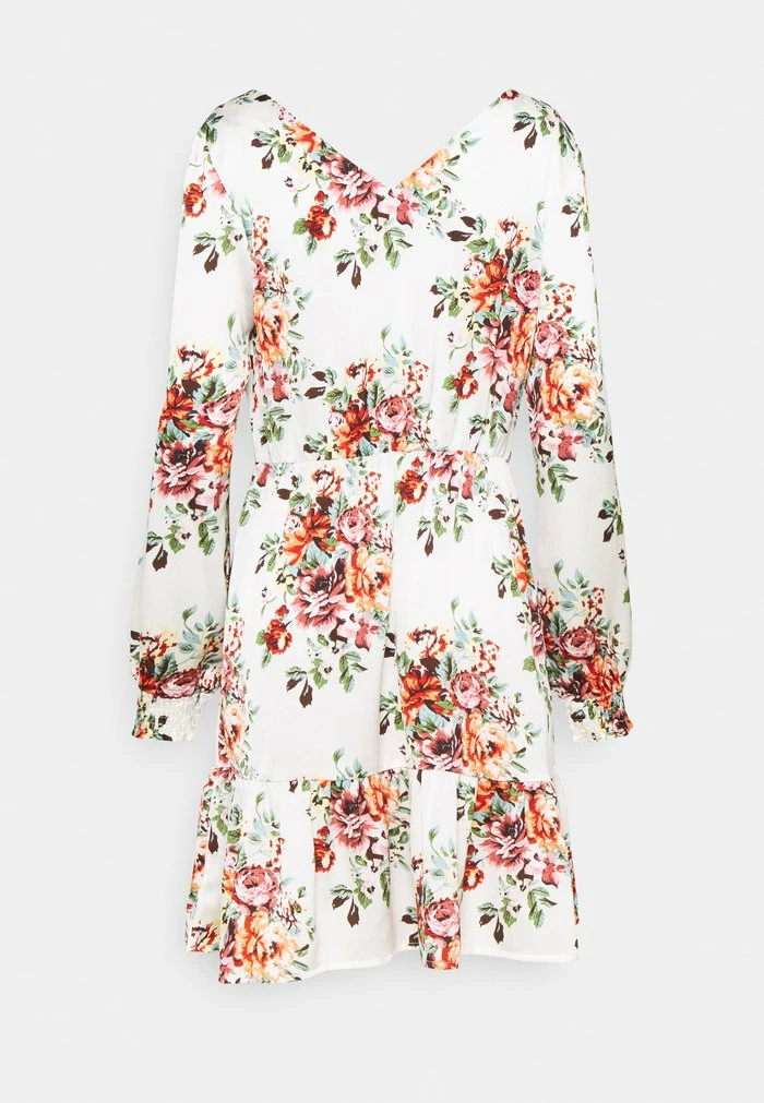 Vila VIJOSE BLUME SHORT RUFFLE DRESS - Day Dress - Snow White 4 Vila VIJOSE BLUME SHORT RUFFLE DRESS - Day Dress - Snow White - Image 2