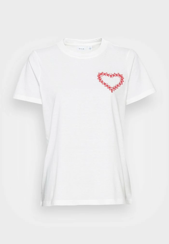 Vila VIPURE HEART - Print T-shirt - Cloud Dancer Embroidery 6 Vila VIPURE HEART - Print T-shirt - Cloud Dancer Embroidery - Image 4